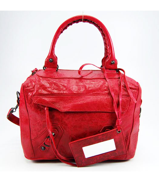 Balenciaga Agnello Tote Bag Red